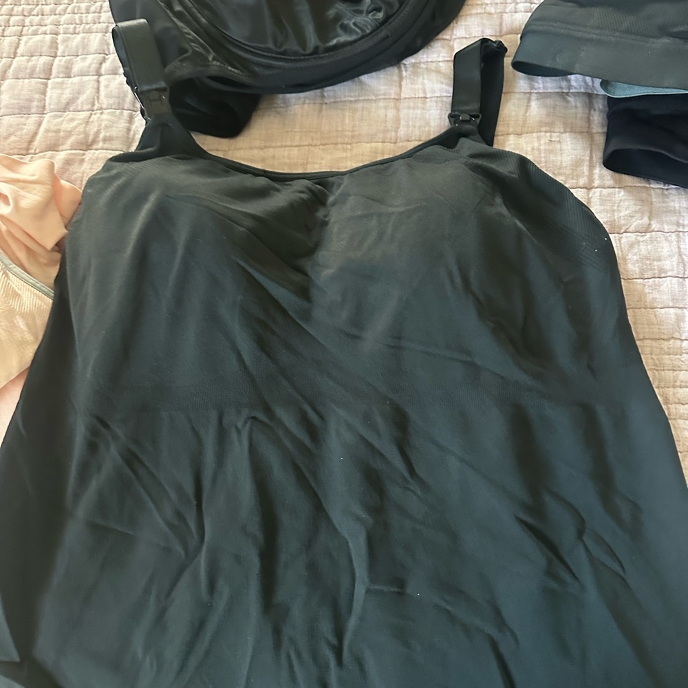 Kindred Bravely Black Nursing Bras and Black/Pastel Camisole Layers - Picture 9 of 9
